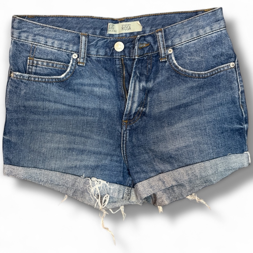 Topshop Rosa Blue Jean Shorts Size 6